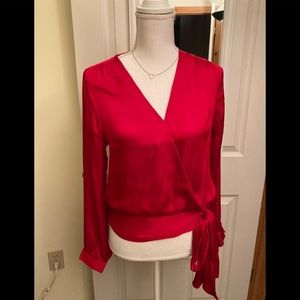 Banana Republic NWOT cherry red dress blouse sz S